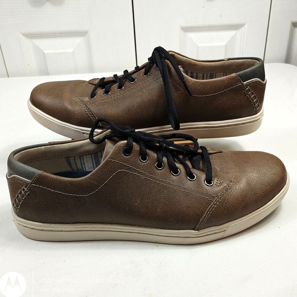 RARE Men's CLARKS Newood Street Lace Up Sneakers Leather Shoes US Size 9 - Picture 6 of 10